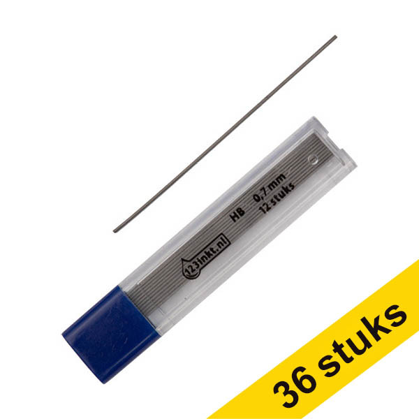 Aanbieding: 3x 123inkt vulpotlood vulling 0,7 mm HB (36 vullingen)  302736 - 1