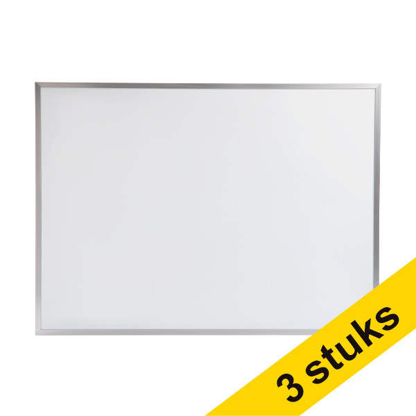 Aanbieding: 3x 123inkt whiteboard met aluminium lijst 58,5 x 43 cm wit  302152 - 1