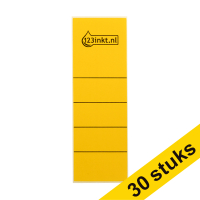 Aanbieding: 3x 123inkt zelfklevende rugetiketten breed 61 x 191 mm geel (10 stuks)