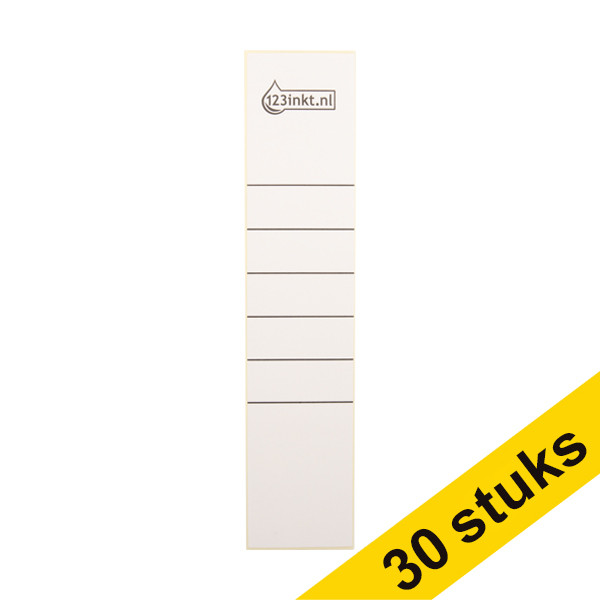 Aanbieding: 3x 123inkt zelfklevende rugetiketten breed 61 x 285 mm wit (10 stuks)  301694 - 1