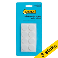 Aanbieding: 3x 123inkt zelfklevende viltjes rond wit 20 mm (16 stuks)