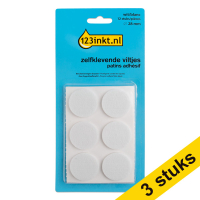 Aanbieding: 3x 123inkt zelfklevende viltjes rond wit 28 mm (12 stuks)