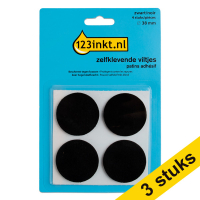 Aanbieding: 3x 123inkt zelfklevende viltjes rond zwart 38 mm (4 stuks)