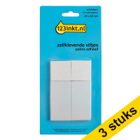 Aanbieding: 3x 123inkt zelfklevende viltjes vierkant wit 28 mm (12 stuks)
