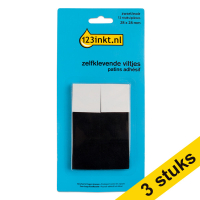 Aanbieding: 3x 123inkt zelfklevende viltjes vierkant zwart 28 mm (12 stuks)