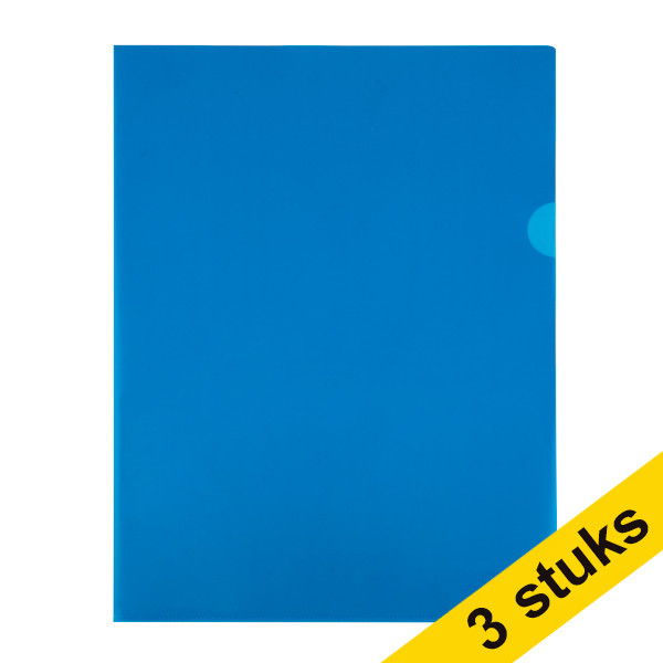 Aanbieding: 3x 123inkt zichtmap blauw transparant A4 120 micron (100 stuks)  390653 - 1