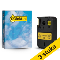 Aanbieding: 3x Dymo 1868771 XTL tape vinyl zwart op geel 12 mm (123inkt huismerk) 1868771C 089258