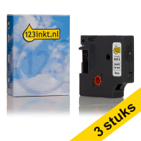 Aanbieding: 3x Dymo S0720680 / 40913 tape zwart op wit 9 mm (123inkt huismerk)
