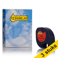 Aanbieding: 3x Dymo S0721630 / 91203 plastic tape rood 12 mm (123inkt huismerk) S0721630C 650562