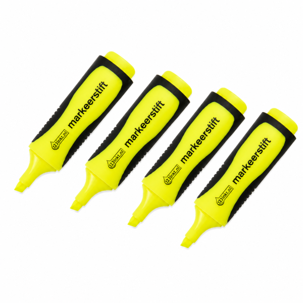 Aanbieding: 4x 123inkt markeerstift geel 338701 - 1