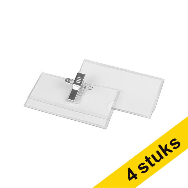 Aanbieding: 4x 123inkt naambadge met combiklem 75 x 40 mm (25 stuks) 303612 - 2