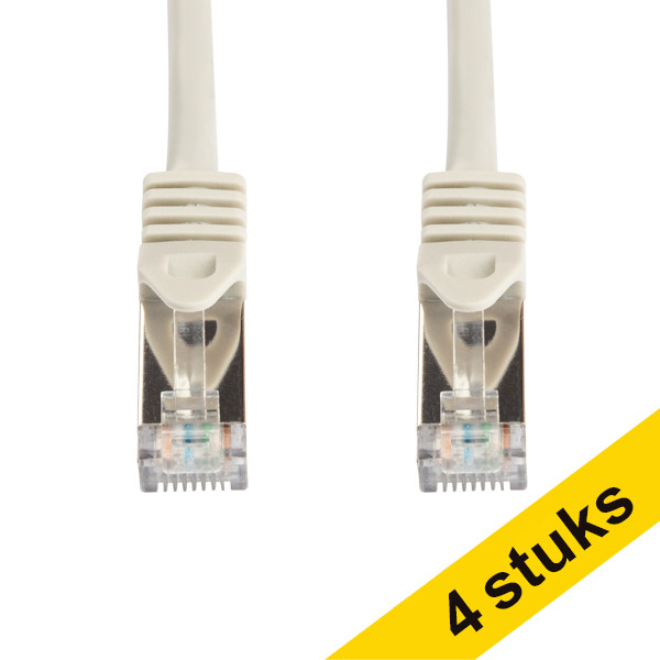 Aanbieding: 4x 123inkt netwerkkabel Cat7 S/FTP grijs (0,25 meter)  302505 - 1