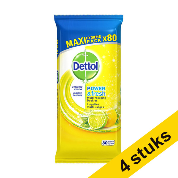 Respectvol bovenstaand deed het Aanbieding: 4x Dettol hygiënische doekjes citroen (80 stuks) 123inkt.nl