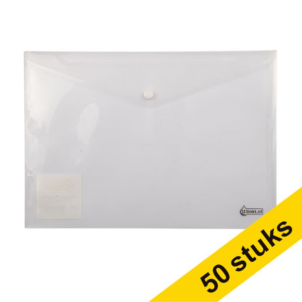 Aanbieding: 50x 123inkt documentenvelop A4 transparant  301337 - 1