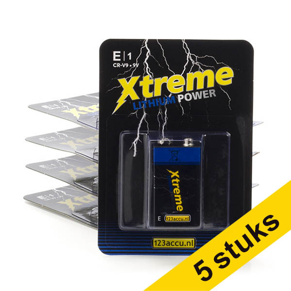 Aanbieding: 5x 123accu Xtreme Power 9V 6FR61 E-Block batterij (1 stuk)  ADR00075 - 1