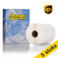Aanbieding: 5x 123inkt LW650XL PRO extra grote duurzame UPS verzendlabels (104 x 159 mm)
