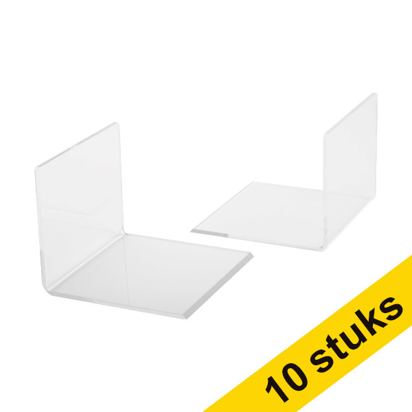 Aanbieding: 5x 123inkt acryl boekensteunen transparant 10 x 10 x 8 cm (2 stuks)  301719 - 1