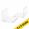 Aanbieding: 5x 123inkt acryl boekensteunen transparant 10 x 10 x 8 cm (2 stuks) 301719 - 1