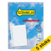 Aanbieding: 5x 123inkt collegeblok A4 gelinieerd 70 grams 80 vel met spiraal (23-gaats)