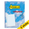 Aanbieding: 5x 123inkt collegeblok A4 geruit 70 grams 80 vel met spiraal (23-gaats)