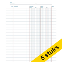 Aanbieding: 5x 123inkt doorschrijfkasboek met btw zelfkopiërend met copystop (2 x 50 vel)