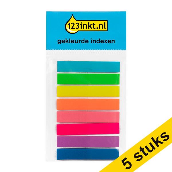 Aanbieding: 5x 123inkt gekleurde indexen 45 x 8 mm (8 x 20 tabs)  301083 - 1