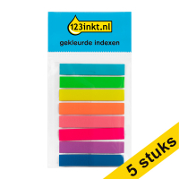 Aanbieding: 5x 123inkt gekleurde indexen 45 x 8 mm (8 x 20 tabs)