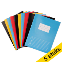 Aanbieding: 5x 123inkt gelinieerd schrift A5 assorti 10 stuks 40 vel