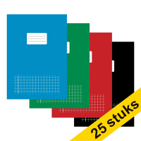Aanbieding: 5x 123inkt geruit schrift A4 assorti 5 stuks 40 vel (10 mm)