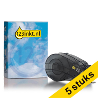 Aanbieding: 5x 123inkt huismerk vervangt Brady M21-375-499 tape nylonweefsel zwart op wit 9,53 mm x 4,88 m