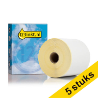 Aanbieding: 5x 123inkt huismerk vervangt Brother BDE-1J000102-102 doorlopende papierrol thermisch 102 mm x 56,4 m