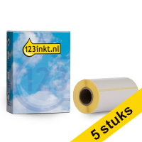 Aanbieding: 5x 123inkt huismerk vervangt Brother BDE-1J152102-058 voorgestanste labels 102 mm x 152 mm