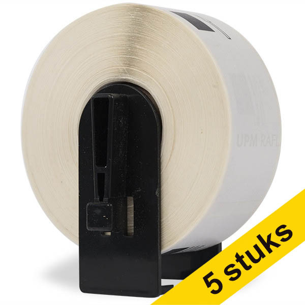Aanbieding: 5x 123inkt huismerk vervangt Brother DK-11201 standaard adreslabel 653060 - 1