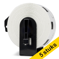 Aanbieding: 5x 123inkt huismerk vervangt Brother DK-11218 rond label wit 653064
