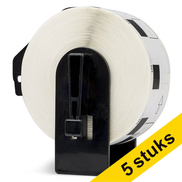 Aanbieding: 5x 123inkt huismerk vervangt Brother DK-11221 vierkant label wit 653065 - 1