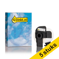 Aanbieding: 5x 123inkt huismerk vervangt Brother DK-11234 zelfklevende naambadge labels zwart op wit