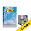 Aanbieding: 5x 123inkt huismerk vervangt Brother HSe-211E krimpkous tape zwart op wit 6 mm