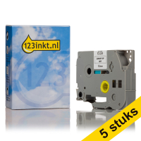 Aanbieding: 5x 123inkt huismerk vervangt Brother TZe-231 tape zwart op wit 12 mm