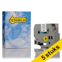 Aanbieding: 5x 123inkt huismerk vervangt Brother TZe-241 tape zwart op wit 18 mm 653075