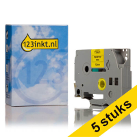 Aanbieding: 5x 123inkt huismerk vervangt Brother TZe-631 tape zwart op geel 12 mm