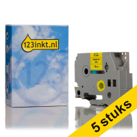 Aanbieding: 5x 123inkt huismerk vervangt Brother TZe-641 tape zwart op geel 18 mm