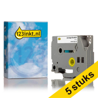 Aanbieding: 5x 123inkt huismerk vervangt Brother TZe-N231 tape zwart op wit 12 mm