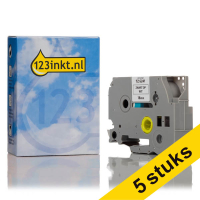 Aanbieding: 5x 123inkt huismerk vervangt Brother TZe-S241 extra klevend tape zwart op wit 18 mm 653083