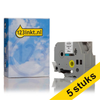 Aanbieding: 5x 123inkt huismerk vervangt Brother TZe-S251 extra klevend tape zwart op wit 24 mm 653084