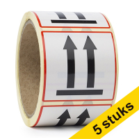 Aanbieding: 5x 123inkt huismerk waarschuwingsetiketten This side up (200 etiketten) 76105C AV-7250C 035230