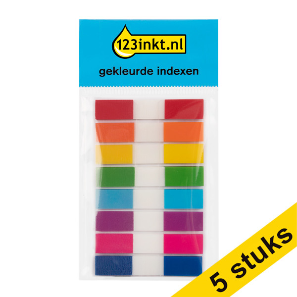 Aanbieding: 5x 123inkt index smal assorti 45 x 8 mm (8 x 20 tabs) 301086 - 1