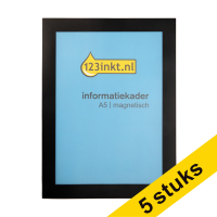 Aanbieding: 5x 123inkt informatiekader A5 magnetisch zwart