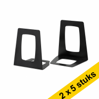 Aanbieding: 5x 123inkt kunststof boekensteunen zwart 17,8 x 15,6 x 13,8 cm (2 stuks) 301404