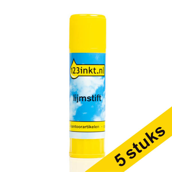 Aanbieding: 5x 123inkt lijmstift groot (40 g) 302899 - 1