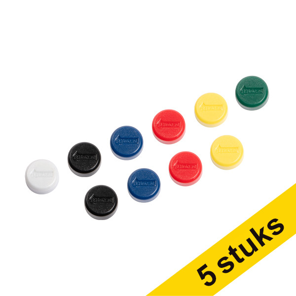 Aanbieding: 5x 123inkt magneten 15 mm assorti (10 stuks)  301288 - 1